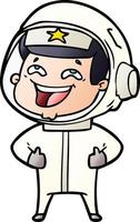 cartoon laughing astronaut vector