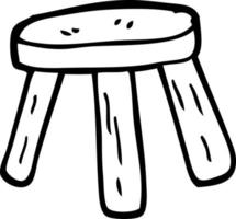 black and white cartoon small stool vector