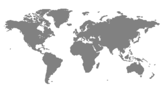 plantilla de mapa mundial con continentes, américa del norte y del sur, europa y asia, áfrica y australia png