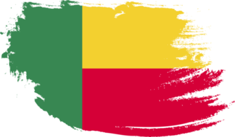 Benin flag with grunge texture png