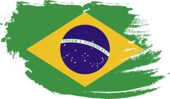 Brazil flag with grunge texture png