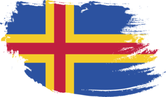 bandeira de aland com textura grunge png