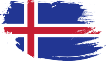 Iceland flag with grunge texture png