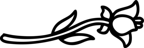 tattoo in black line style of a lily vector