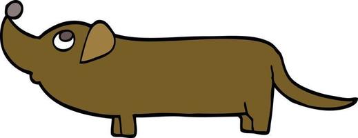 hand drawn doodle style cartoon dachshund vector