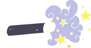 flat color illustration cartoon magician wand vector