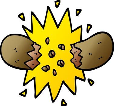 salchicha explosiva de dibujos animados de ilustración de degradado vectorial vector