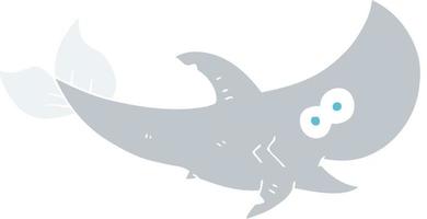 flat color illustration of shark vector