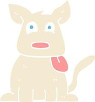 flat color illustration cartoon happy dog vector