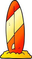 tabla de surf de dibujos animados de ilustración de gradiente de vector