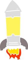 flat color illustration cartoon rocket vector