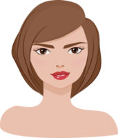 retrato de cara de mujer con un peinado diferente png