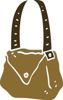 flat color illustration cartoon satchel vector