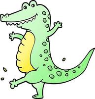 vector gradient illustration cartoon dancing crocodile