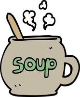 hand drawn doodle style cartoon cup of soup vector