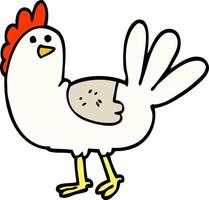 pollo de dibujos animados de estilo doodle dibujado a mano vector