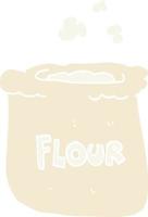 flat color illustration of bag of flour vector