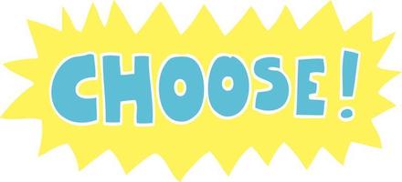 flat color illustration cartoon choose symbol vector