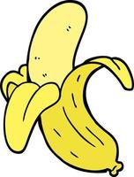 plátano de dibujos animados estilo doodle dibujado a mano vector
