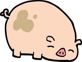 hand drawn doodle style cartoon pig vector