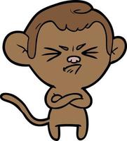 cartoon annoyed monkey vector