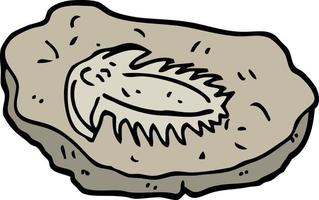 hand drawn doodle style cartoon ancient fossil vector