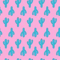 Vector seamless pattern with cactus