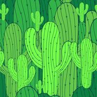 Vector seamless pattern with cactus