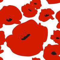 Seamless pattern in the form of a poppy flower. Vector illustration