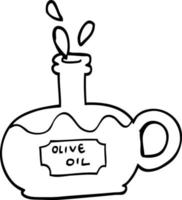 black and white cartoon bottle of oilve oil vector