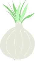 flat color illustration of onion vector