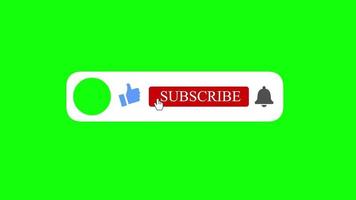 abonnez-vous pop up comme bouton de cloche de notification écran vert 4k vidéo gratuite video