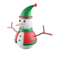 3D rendering side view snowman isolated on transparent background 3 png