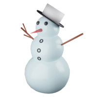 3D rendering side view snowman isolated on transparent background 2 png