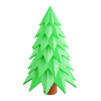 3d renderen vlak ontwerp Kerstmis boom geïsoleerd Aan transparant achtergrond png
