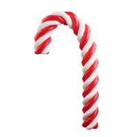 3D rendering candy cane isolated on transparent background png