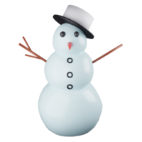 3D rendering front view snowman isolated on transparent background 2 png