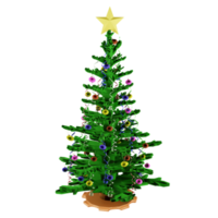 3D rendering Christmas tree isolated on transparent background png