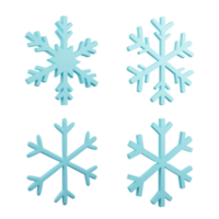 Copo de nieve de representación 3D aislado sobre fondo transparente png