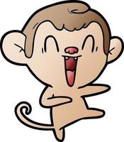 cartoon laughing monkey vector