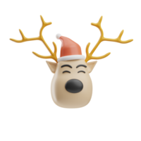 ilustração de rena de natal 3d png