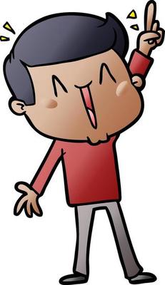 cartoon happy man