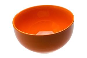 Red bowl on white background photo