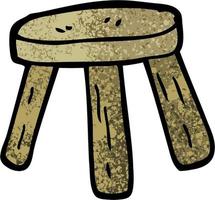 grunge textured illustration cartoon small stool vector