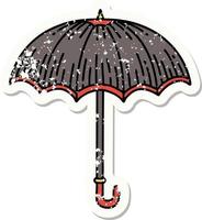 distressed sticker tattoo in traditional style of an umbrella vector