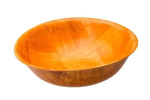 Wood bowl on white background photo