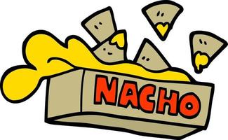 hand drawn doodle style cartoon nacho box vector