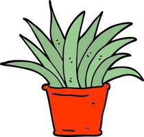 hand drawn doodle style cartoon house plant vector