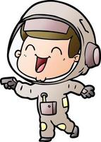 happy cartoon astronaut vector
