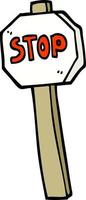 hand drawn doodle style cartoon stop sign vector